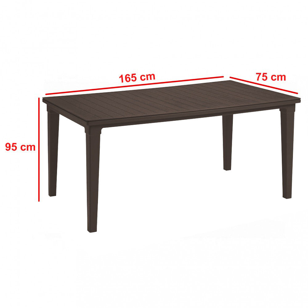 Masă de grădină din plastic Futura, maro