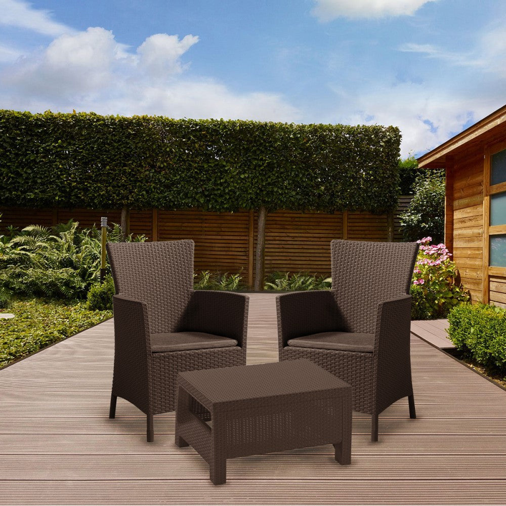 Set mobilier de grădină pentru balcon Corowa, maro