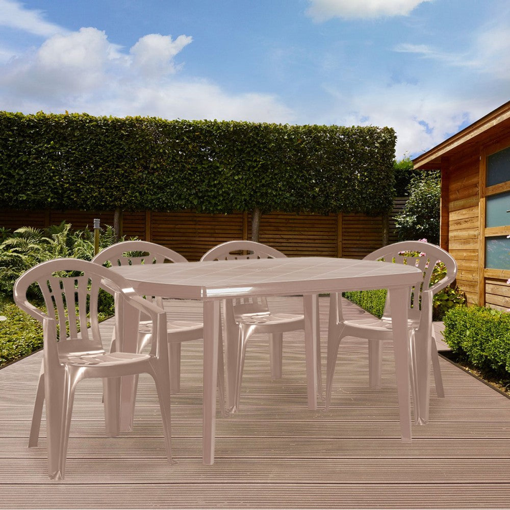 Set de mobilier de grădină Elma 4+1 în culoarea cappuccino