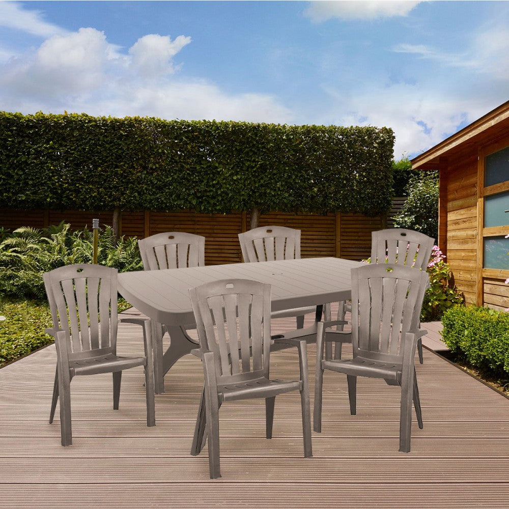Set mobilier de grădină Baltorini 6+1 cappuccino
