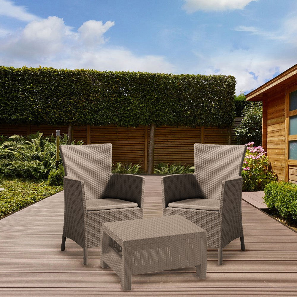Set mobilier de grădină pentru balcon Corowa, culoare cappuccino