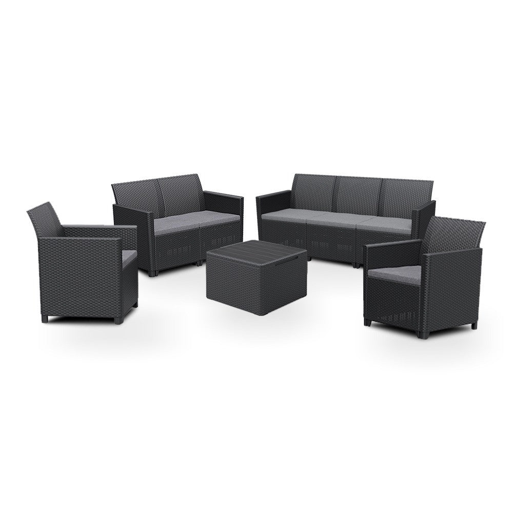 Set mobilier de grădină Claire cu 7 locuri, grafit