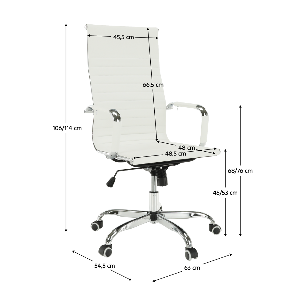 Scaun de birou, alb, AZURE 2 NEW