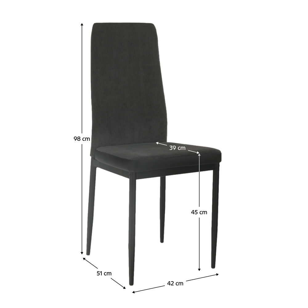 Scaun bucătărie, gri închis/negru, ENRA