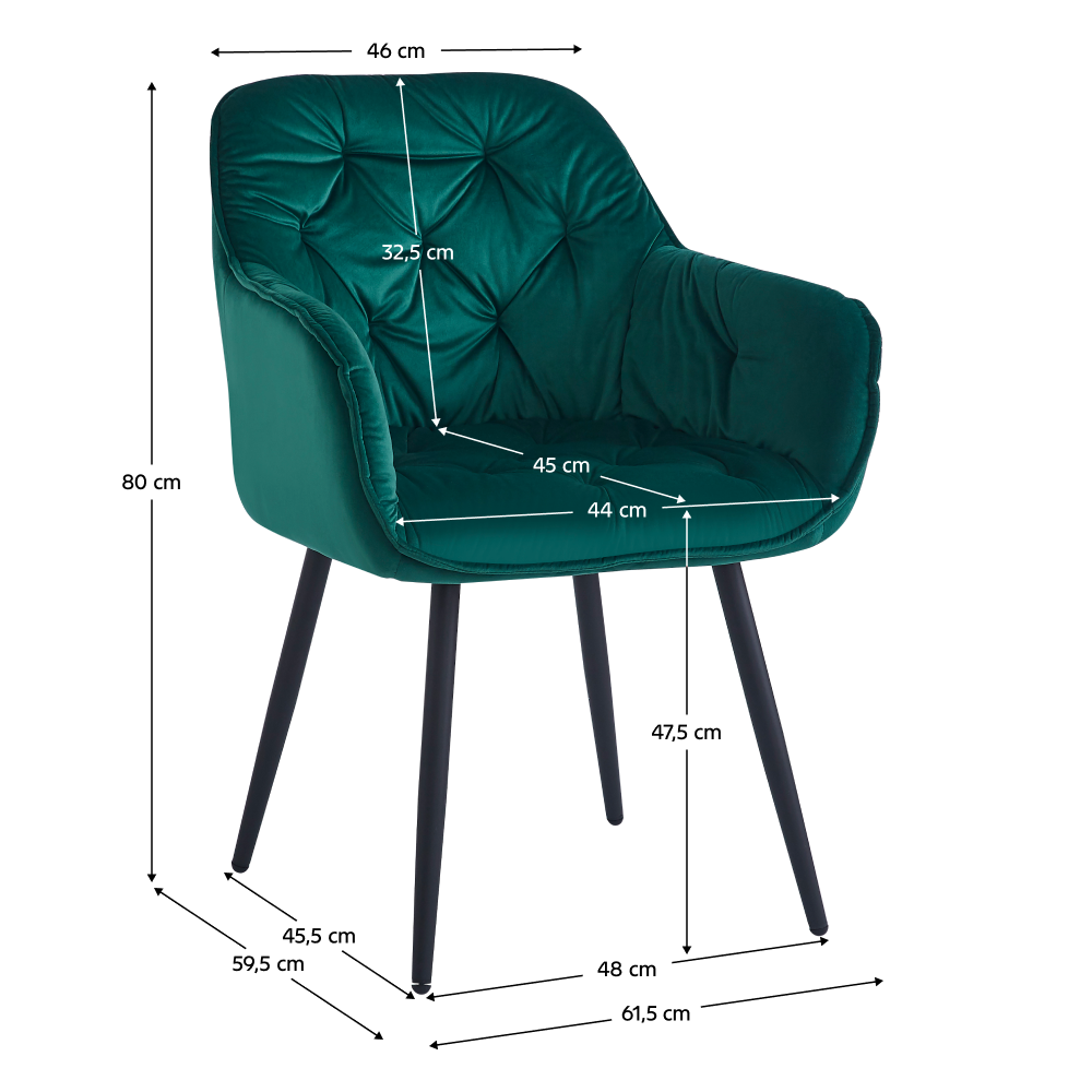 Scaun de design, ţesătură Velvet verde, FEDRIS NEW