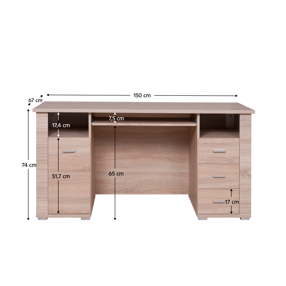 Masă PC tip 22, stejar sonoma, GRAND