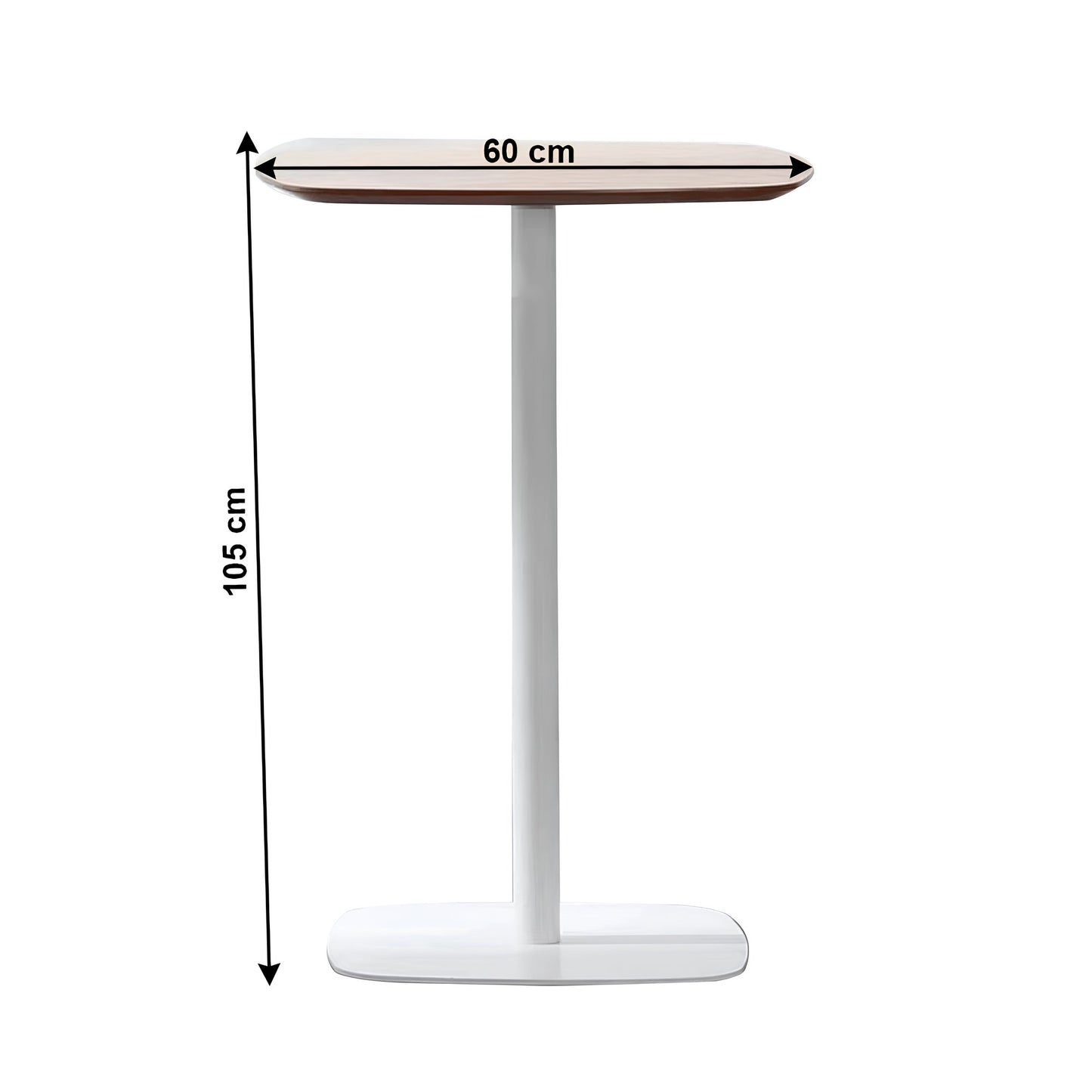 Masă de bar, stejar / alb, MDF / metal, diametru 60 cm, HARLOV