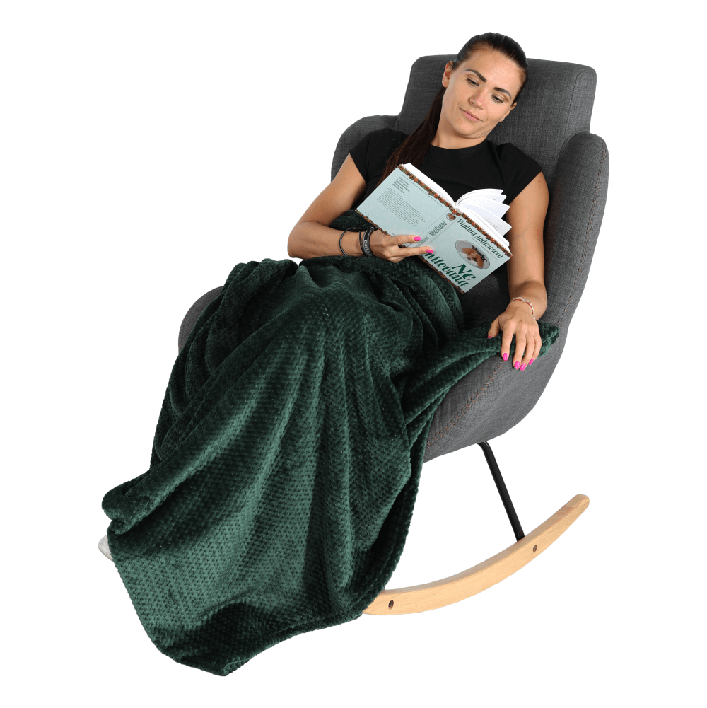 Fotoliu balansoar, material textil gri/lemn, HARPER
