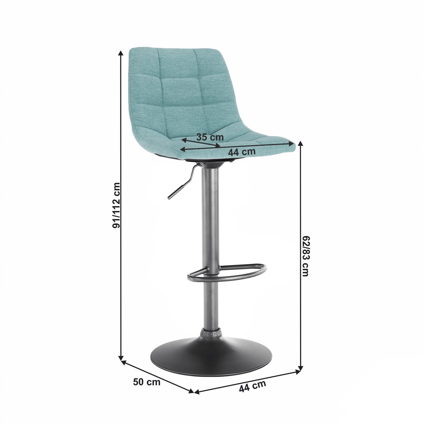 Scaun de bar, mentol / negru, LAHELA