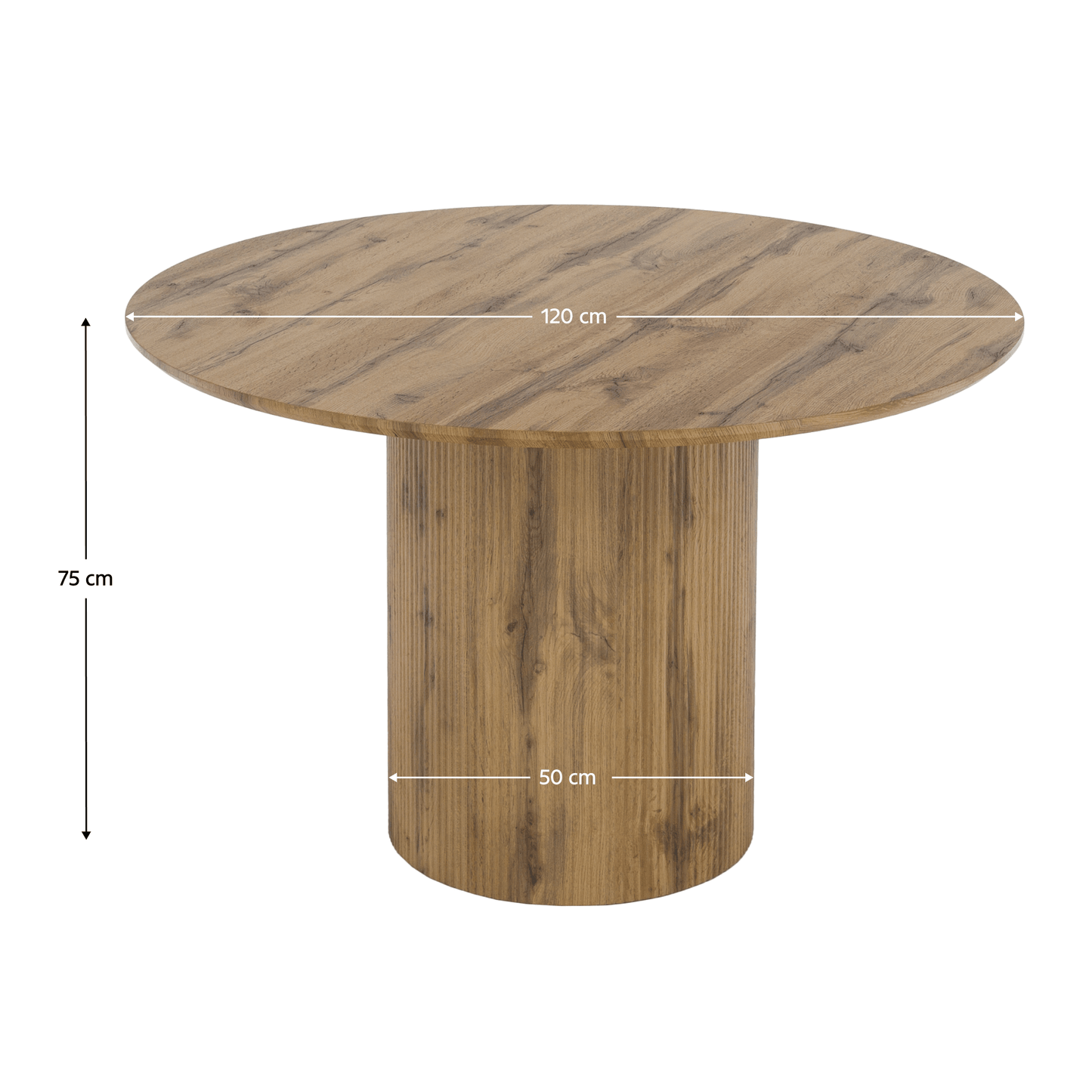 Masă de sufragerie, stejar, diametru 120 cm, MAHIR TIP 2