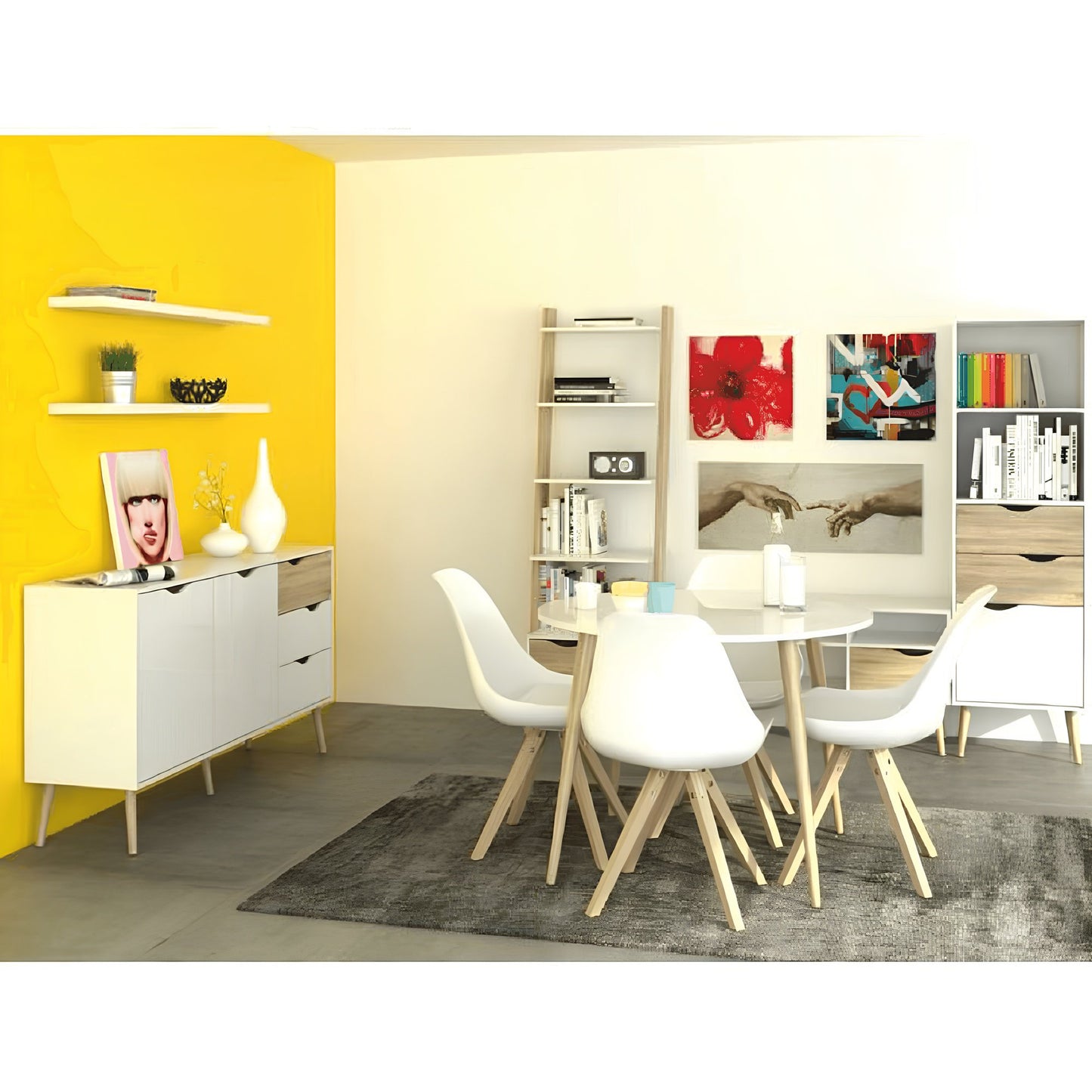Comodă, stejar sonoma/alb, OSLO 75387