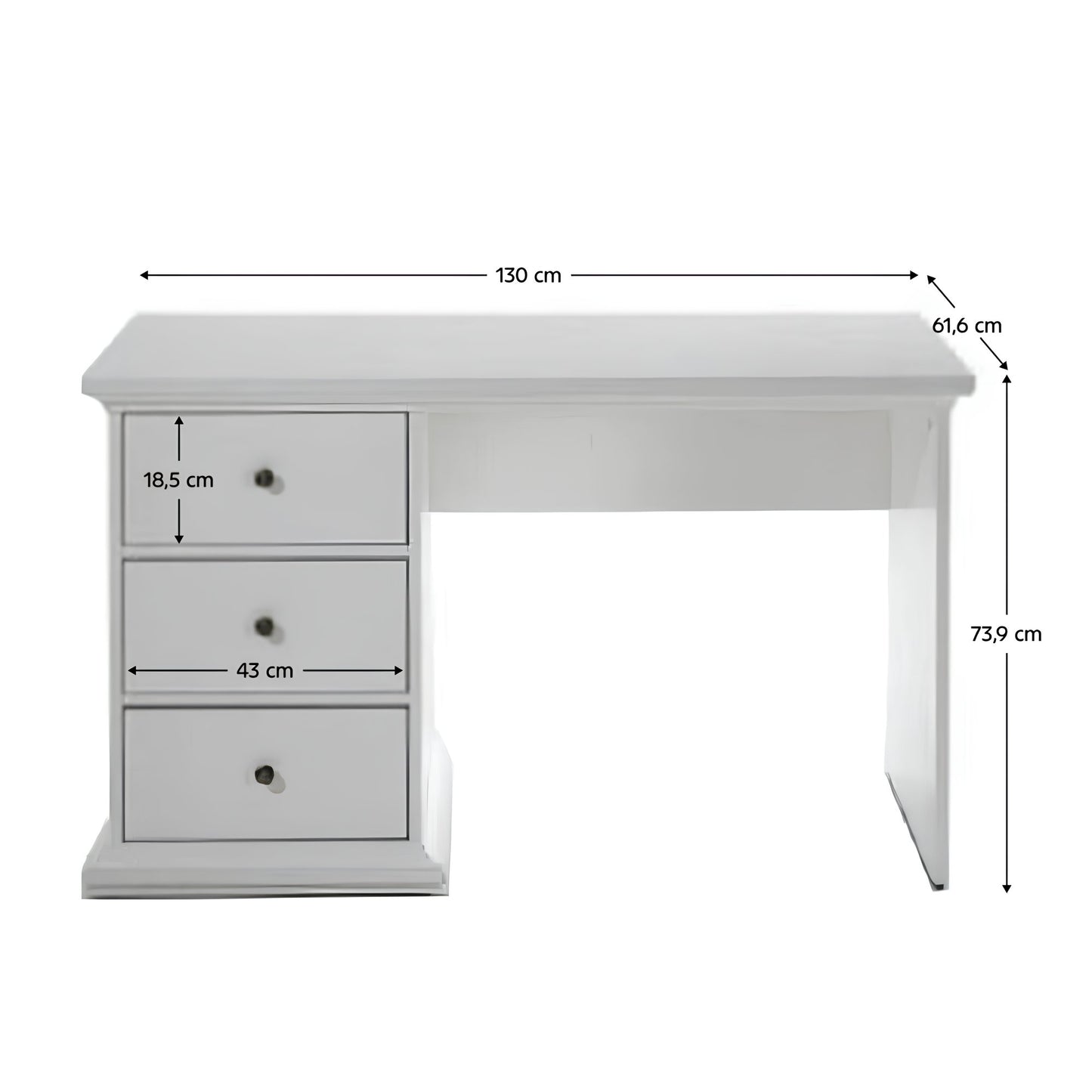 Masă PC, albă, PARIS 77821
