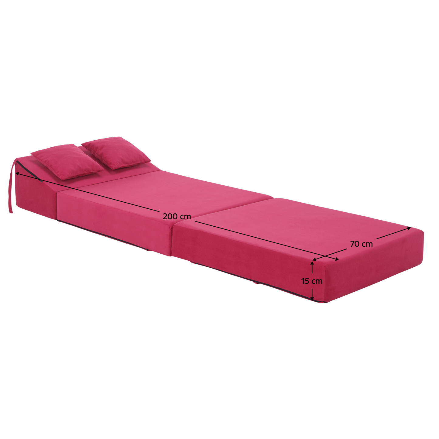 Saltea pliabilă/fotoliu extensibil, 2în1, roz magenta, PELOS
