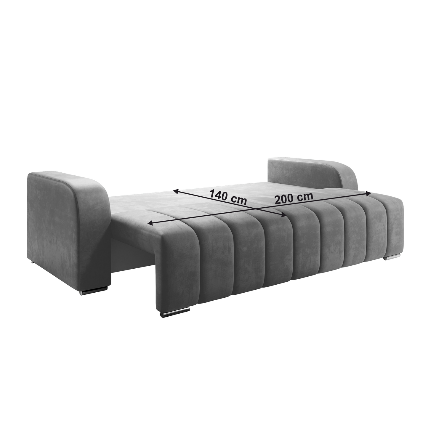 Canapea extensibilă, culoare gri, PORIMA