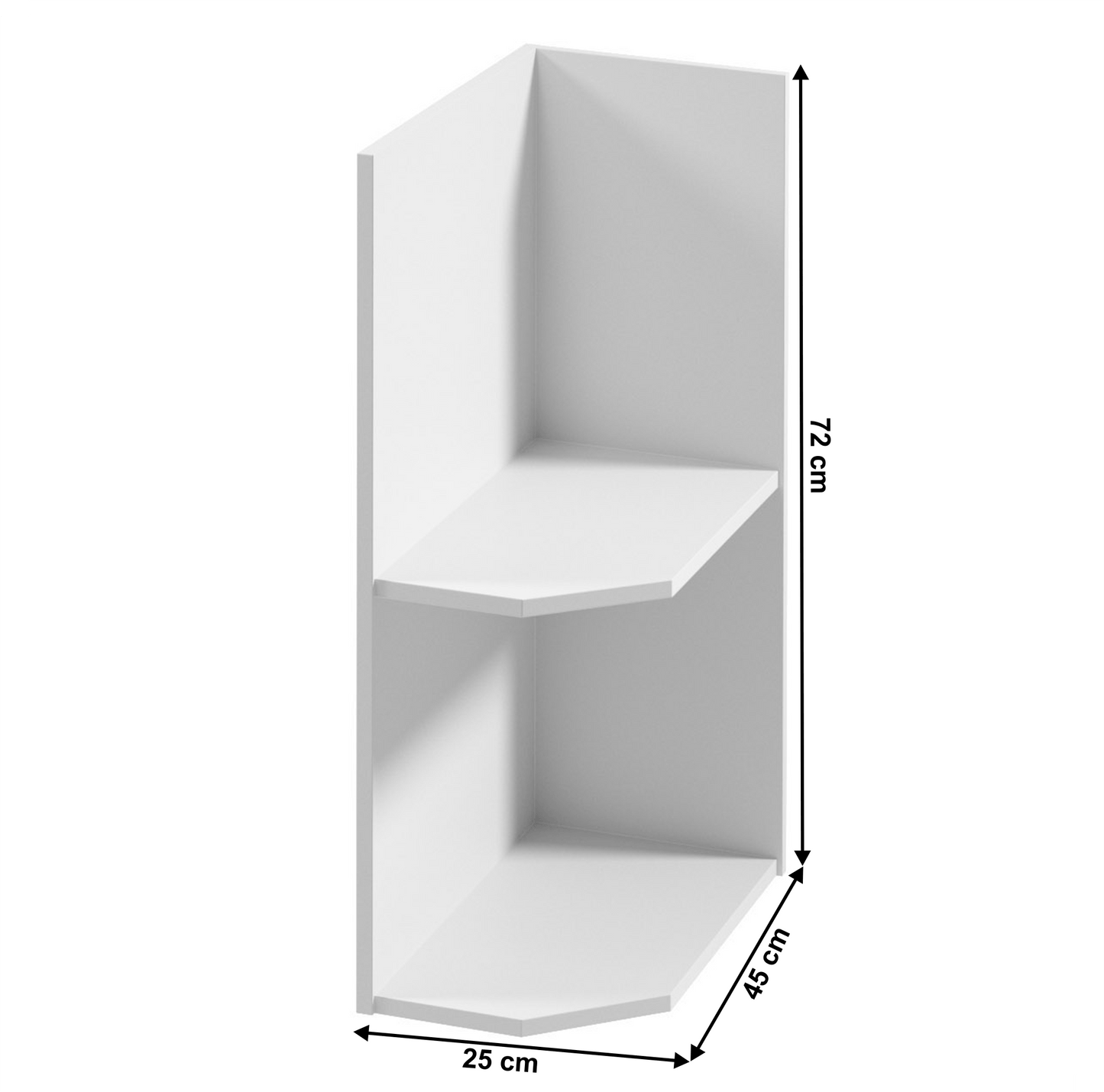 Dulap inferior cu două rafturi D25PZ, model dreapta, alb, PROVENCE