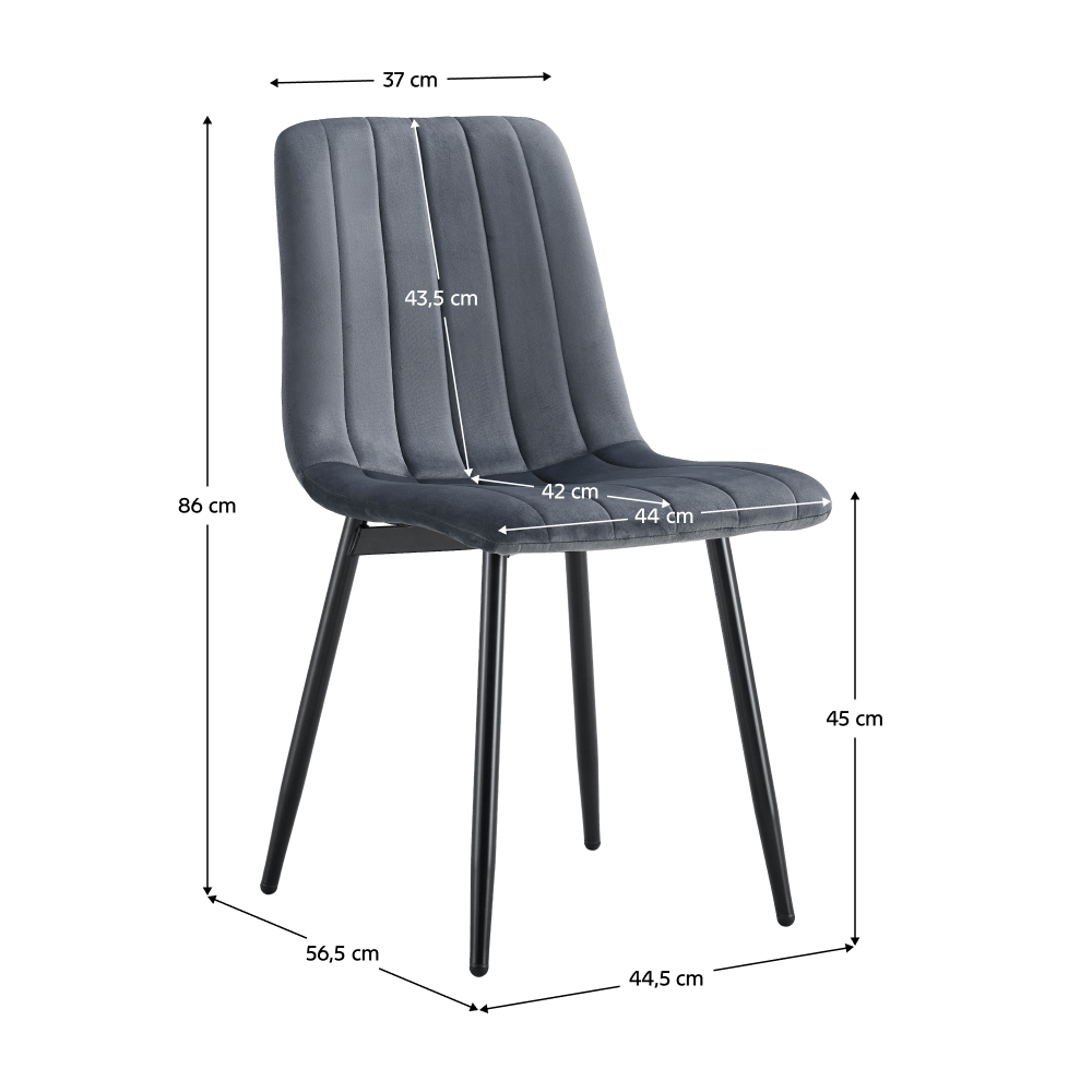 Scaun, material Velvet gri închis/negru, RAMITA TIP 1