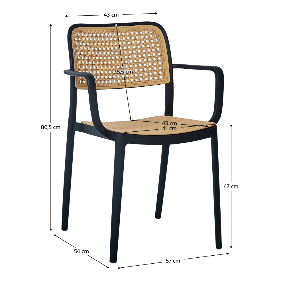Scaun, stivuibil, negru/bej, RAVID NEW TIP 2