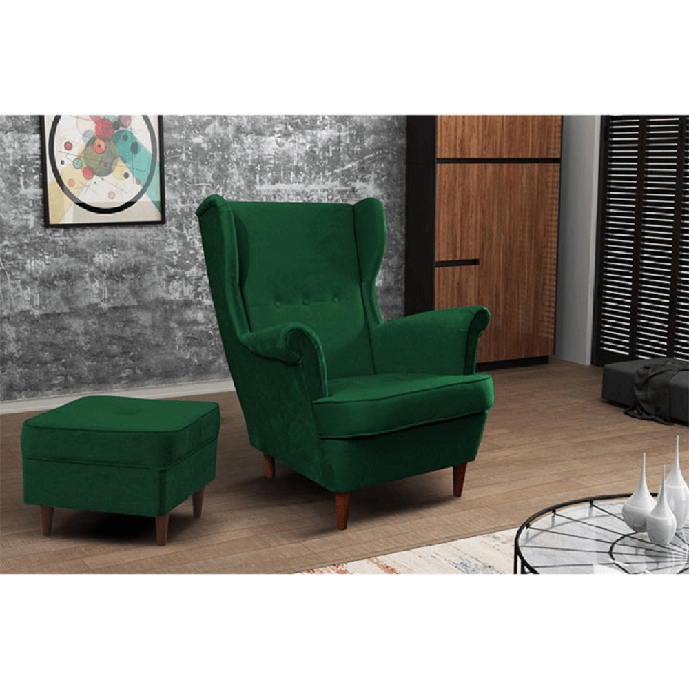Taburet modern, verde/nuc, RUFINO 3 NEW