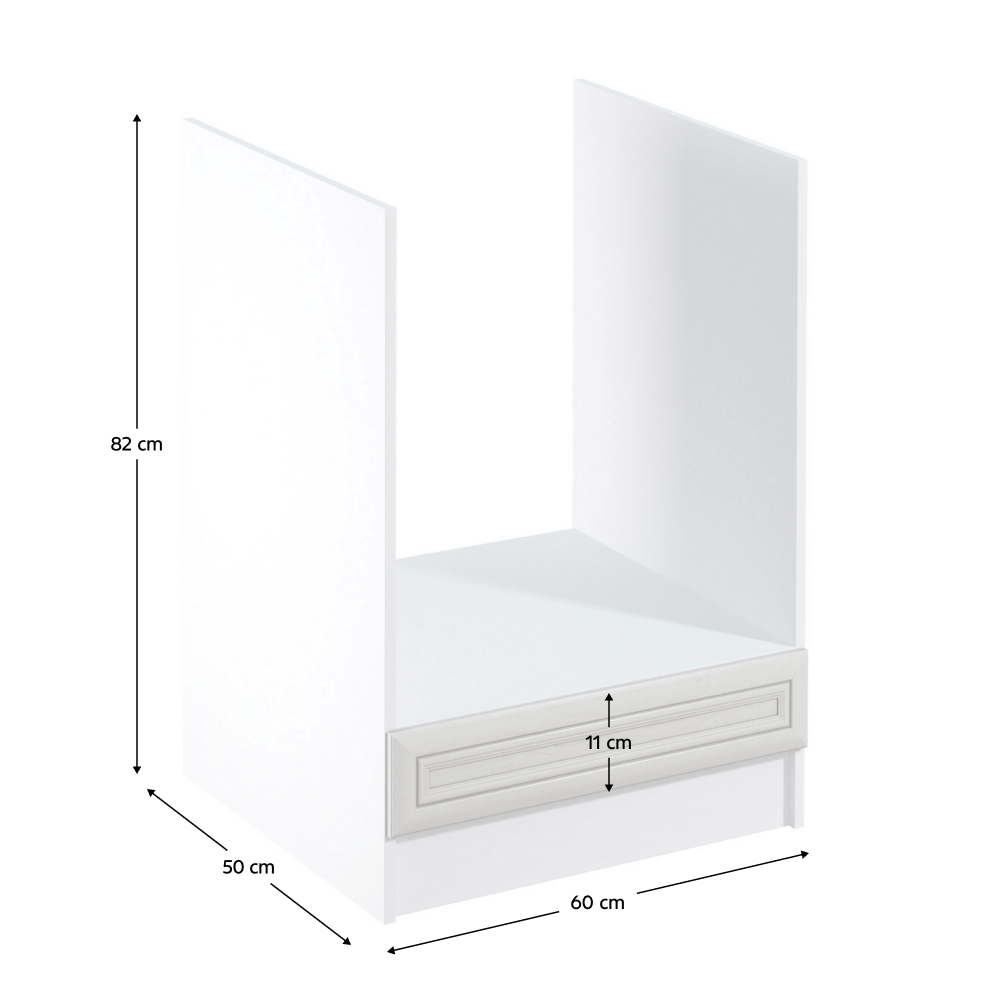 Dulap inferior D60ZK pentru electrocasnice încorporate, alb/pin Andersen, SICILIA