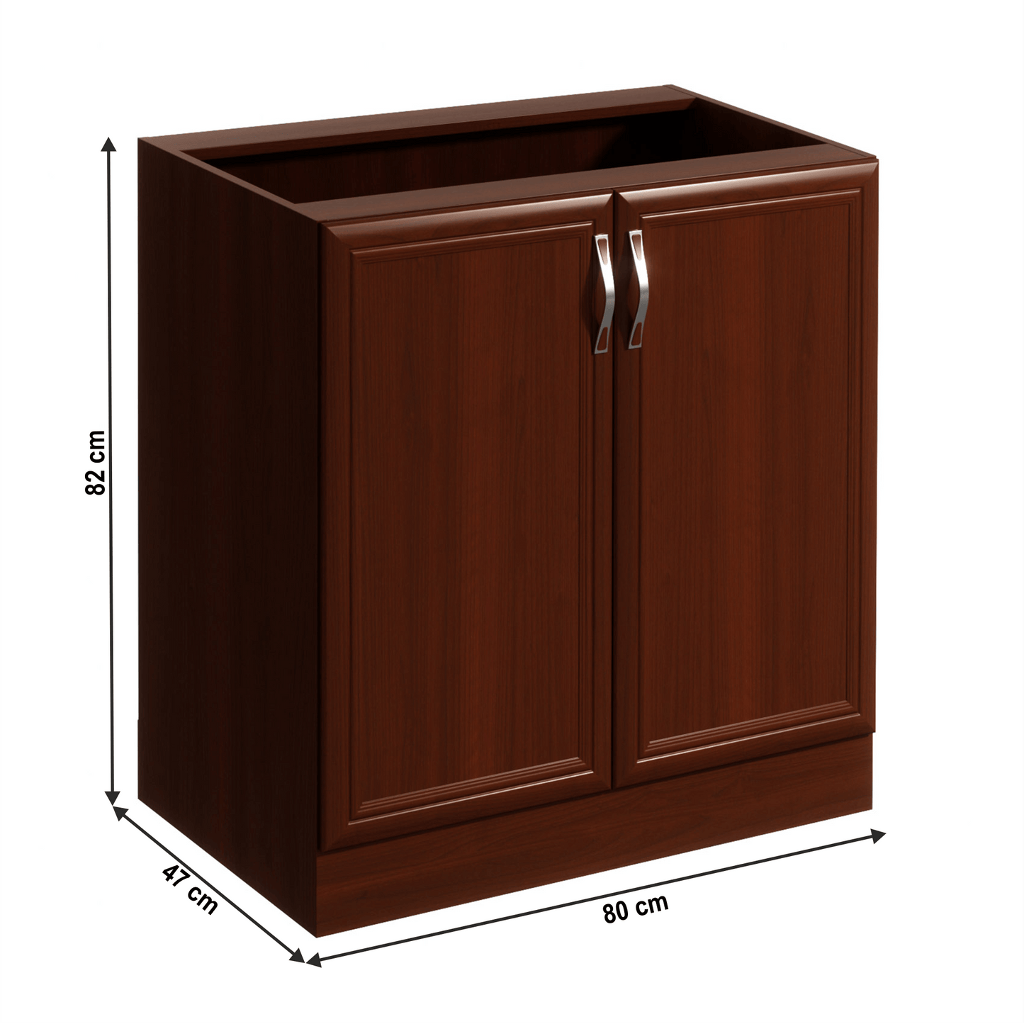 Dulap inferior D80 cu 2 uşi, nuc Milano, SICILIA