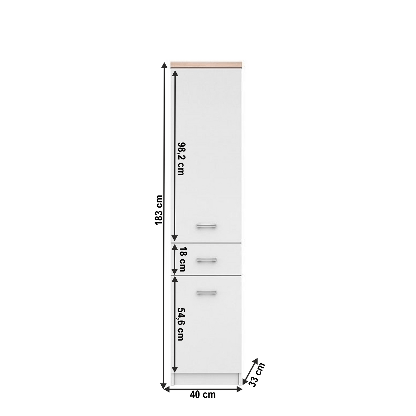 Raft 2D1S, alb/stejar sonoma, universal, TOPTY TYP 05