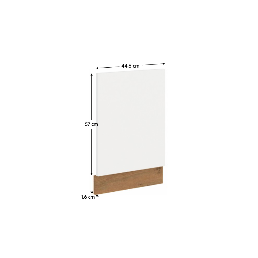 Uşă pentru maşina de spălat vase încorporată, stejar Lancelot/alb extra lucios HG, VEGA ZM 570x446
