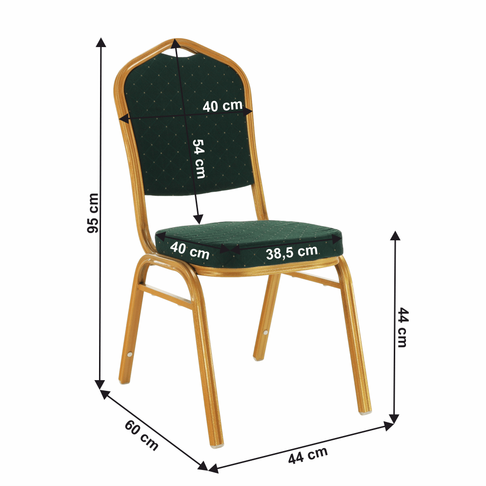 Scaun stivuitor, verde / vopsea aurie, ZINA 3 NOU