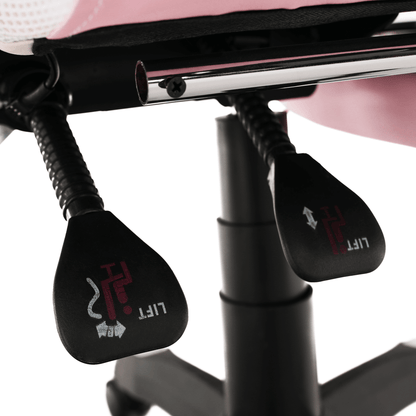 Scaun de birou/joc cu iluminare LED RGB, roz/alb, JOVELA