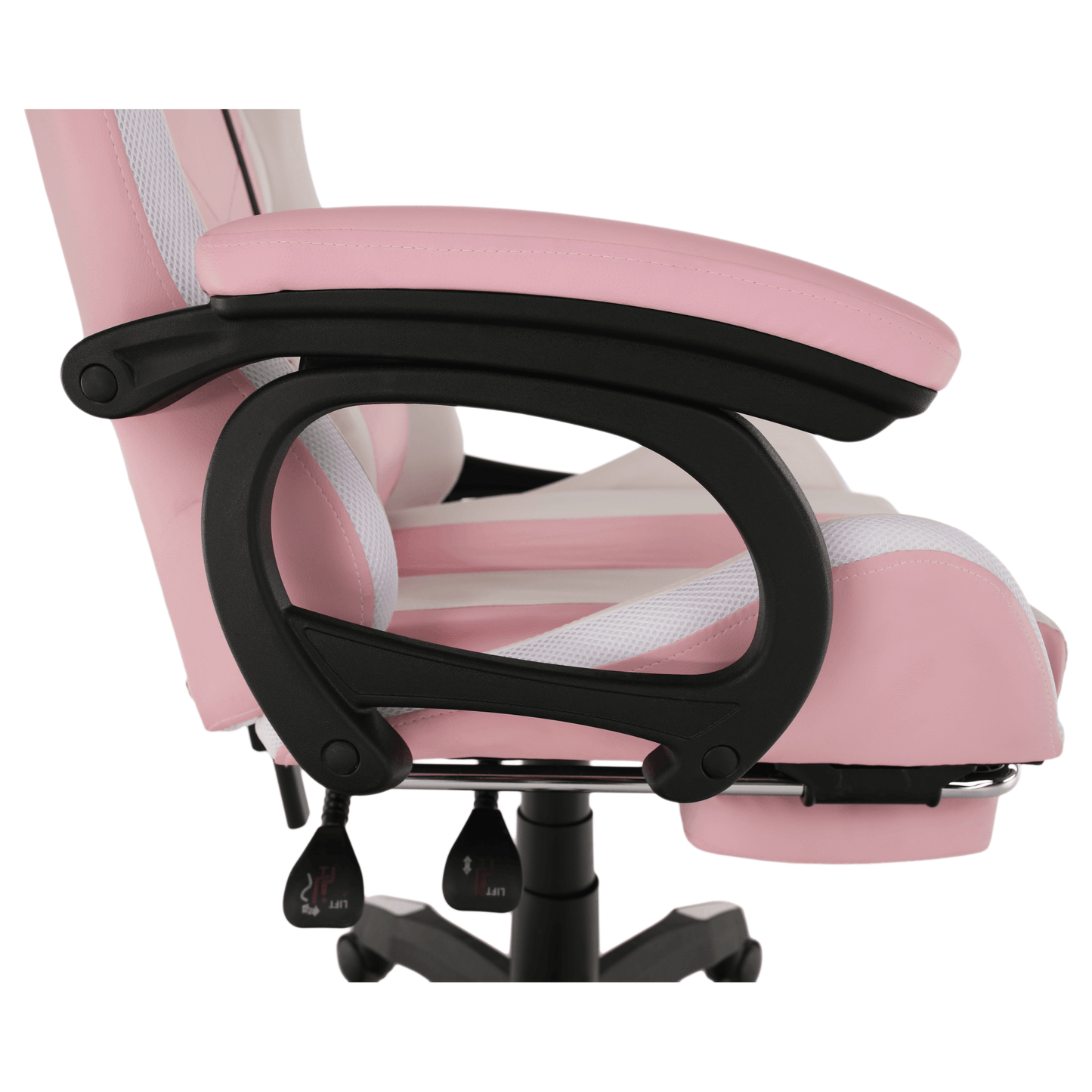 Scaun de birou/joc cu iluminare LED RGB, roz/alb, JOVELA