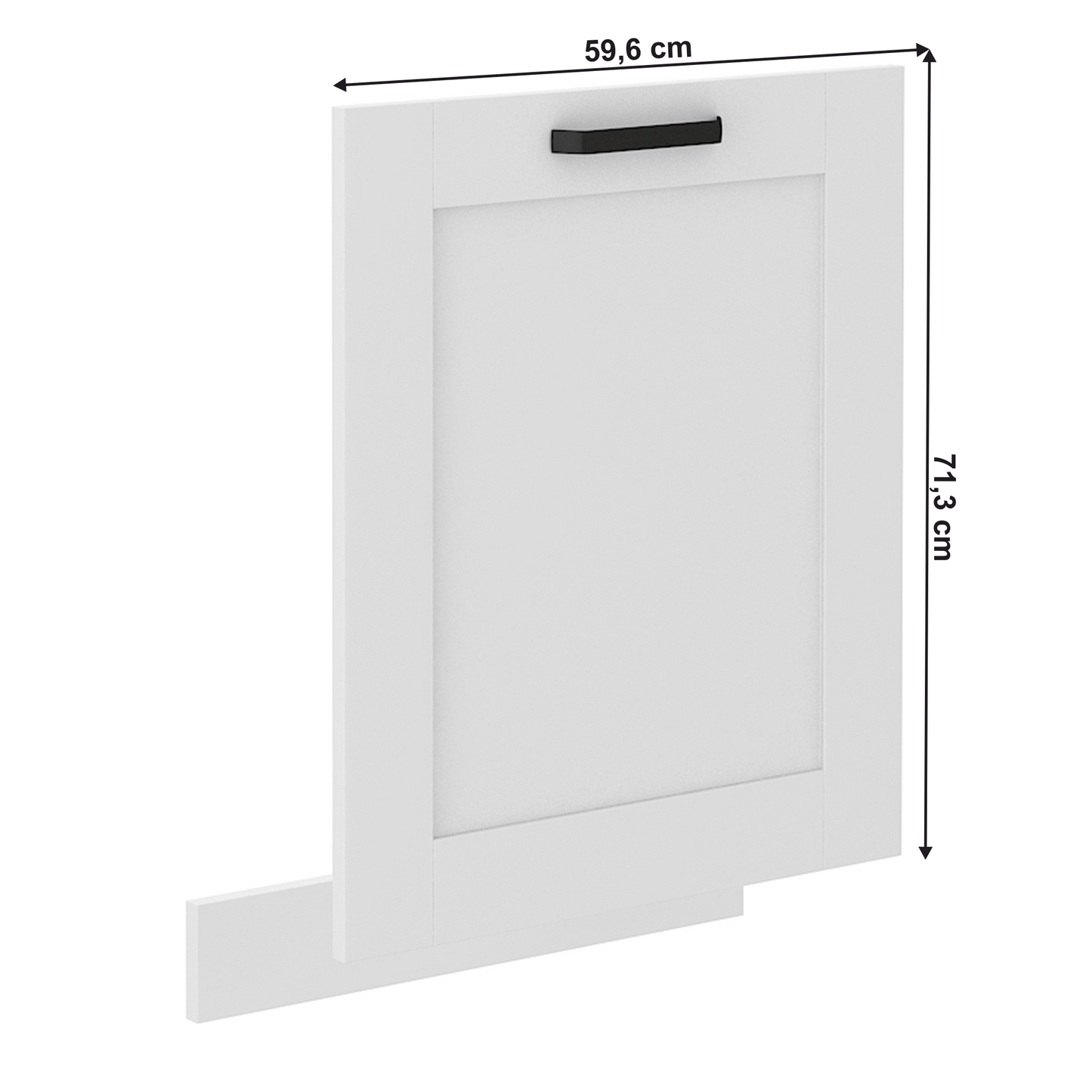 Uşă pentru maşină de spălat vase, albă, LULA ZM 713x596