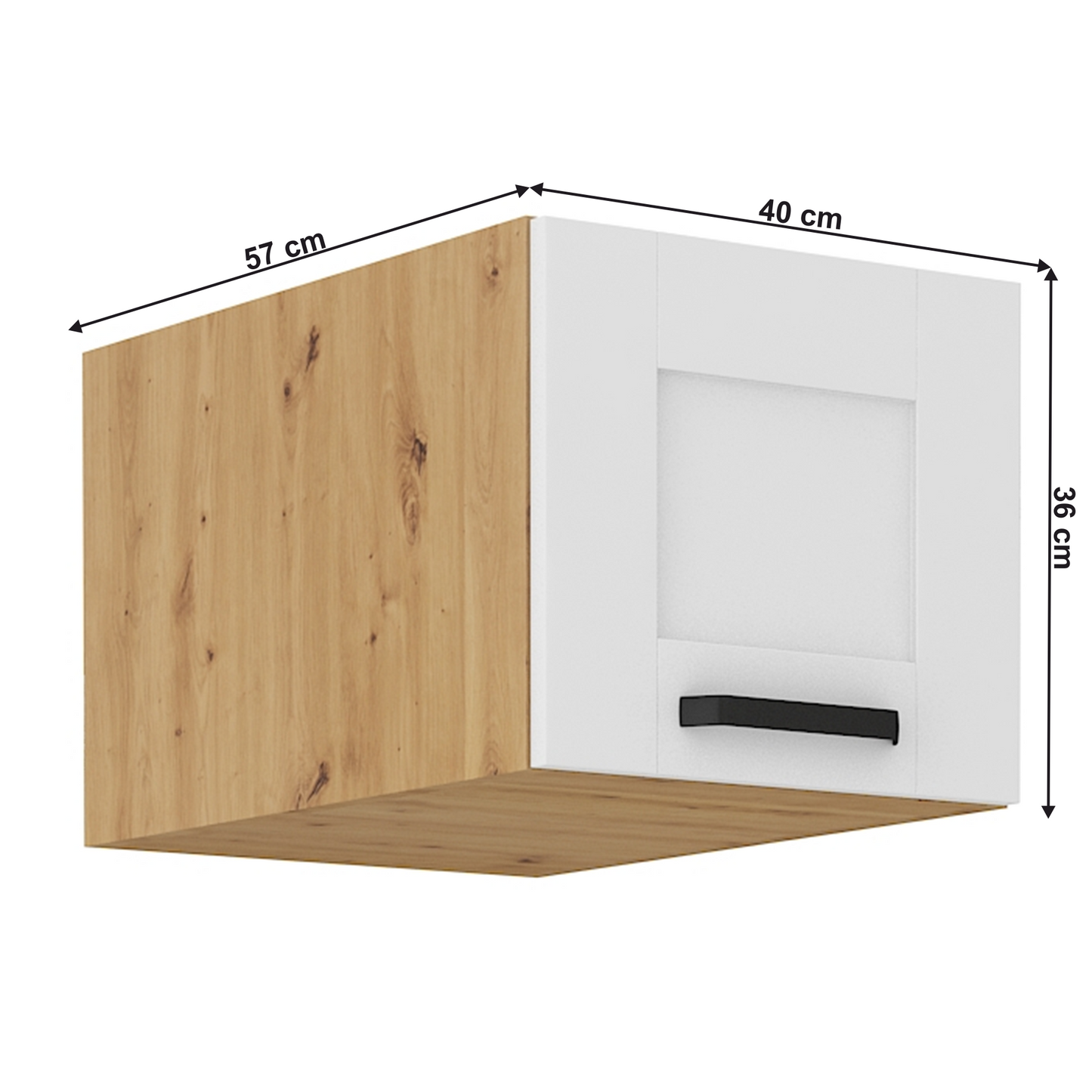 Dulap superior, alb/stejar artizan, LULA 40 NAGU-36 1F