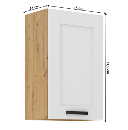 Dulap superior, alb/stejar artizan, LULA 45 G-72 1F