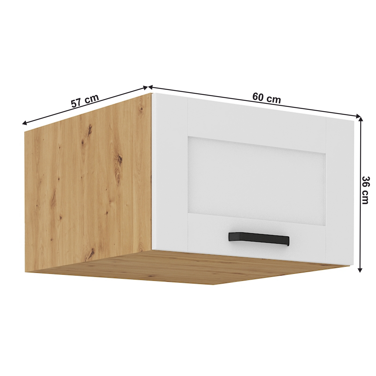 Dulap superior, alb/stejar artizan, LULA 60 NAGU-36 1F
