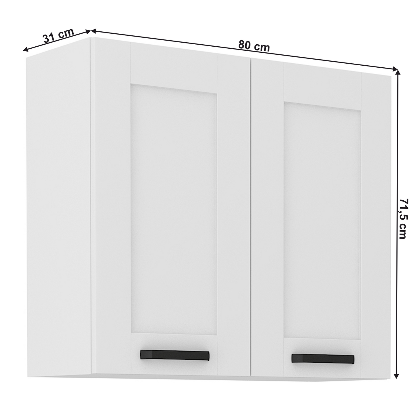 Dulap superior, alb, LULA 80 G-72 2 F