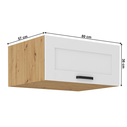 Dulap superior, alb/stejar artizan, LULA 80 NAGU-36 1F