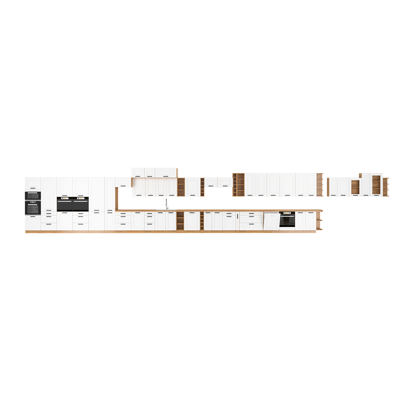 Dulap superior, alb/stejar artizan, LULA 80 NAGU-36 1F