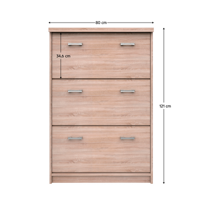 Dulap pentru pantofi 3K, stejar Sonoma, TOPTY TIP 24