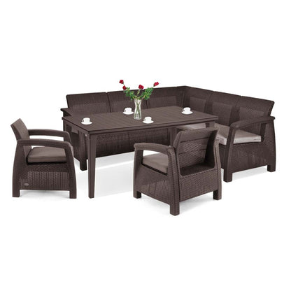 Set de mobilier de grădină Corfu Relax duo cu masă Futura maro