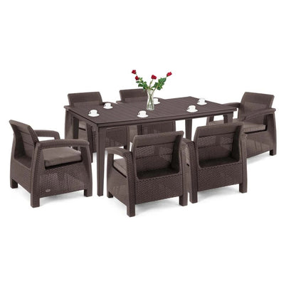 Set de mobilier de grădină Corfu Big Duo cu masă Futura maro