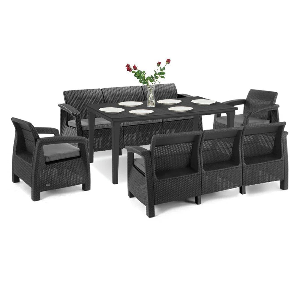 Set de mobilier de grădină Corfu Love max duo cu masă Futura grafit