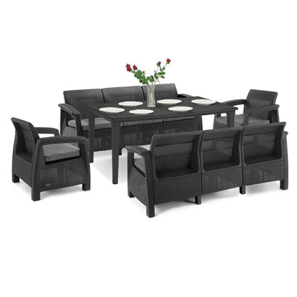 Set de mobilier de grădină Corfu Love max duo cu masă Futura grafit