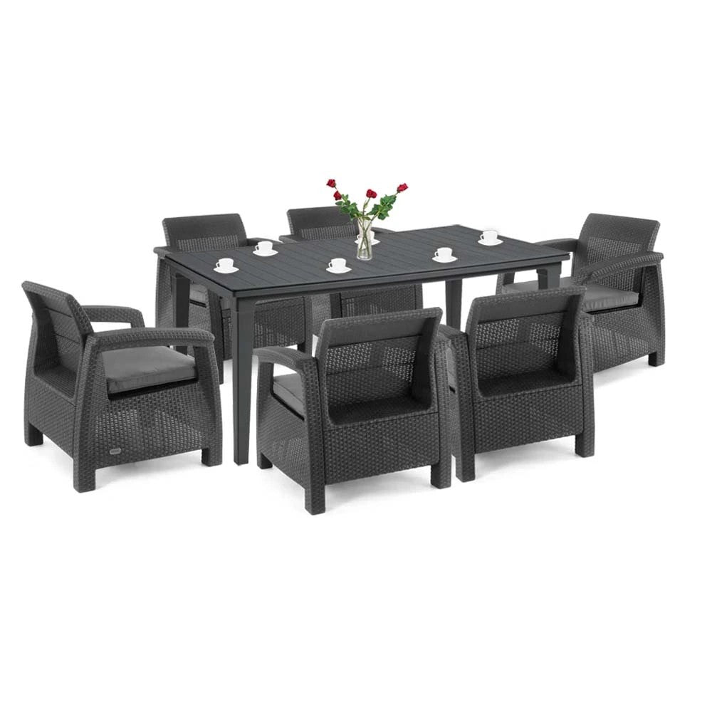 Set de mobilier de grădină Corfu Big Duo cu masă Futura, grafit