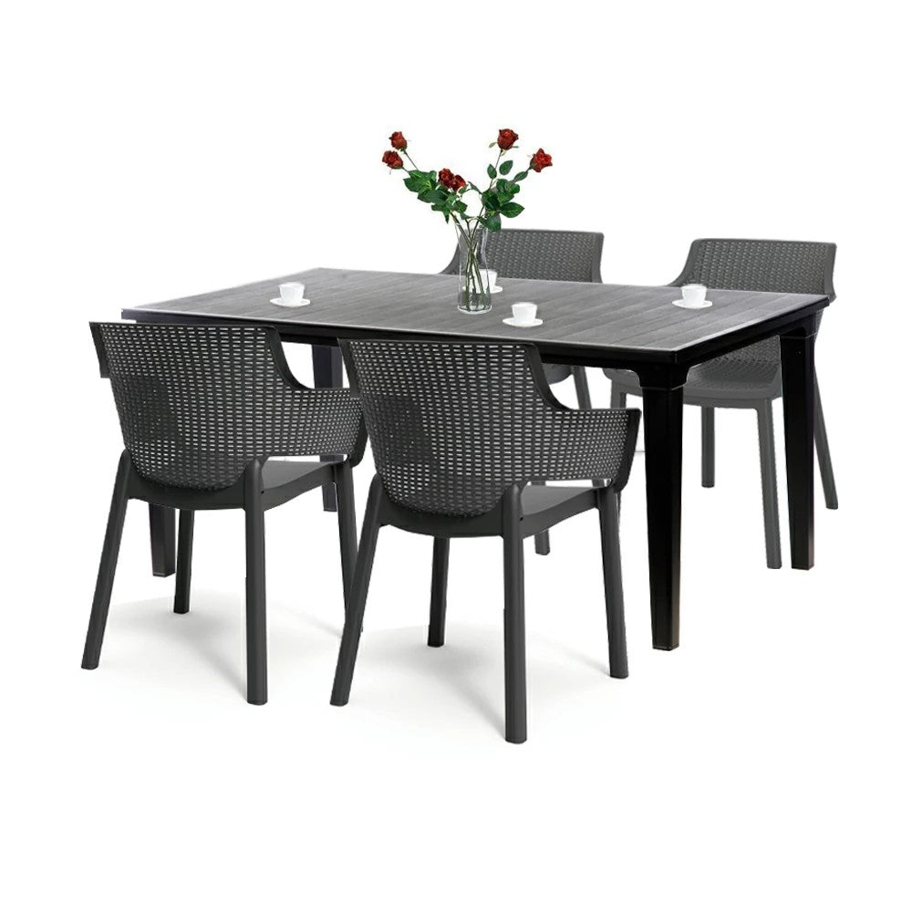 Set mobilier de grădină Fueva 4+1, grafit