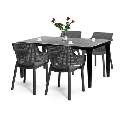 Set mobilier de grădină Fueva 4+1, grafit