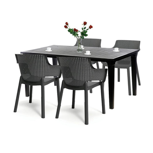 Set mobilier de grădină Fueva 4+1, grafit