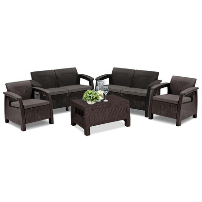 Set de mobilier de grădină Corfu Big, maro