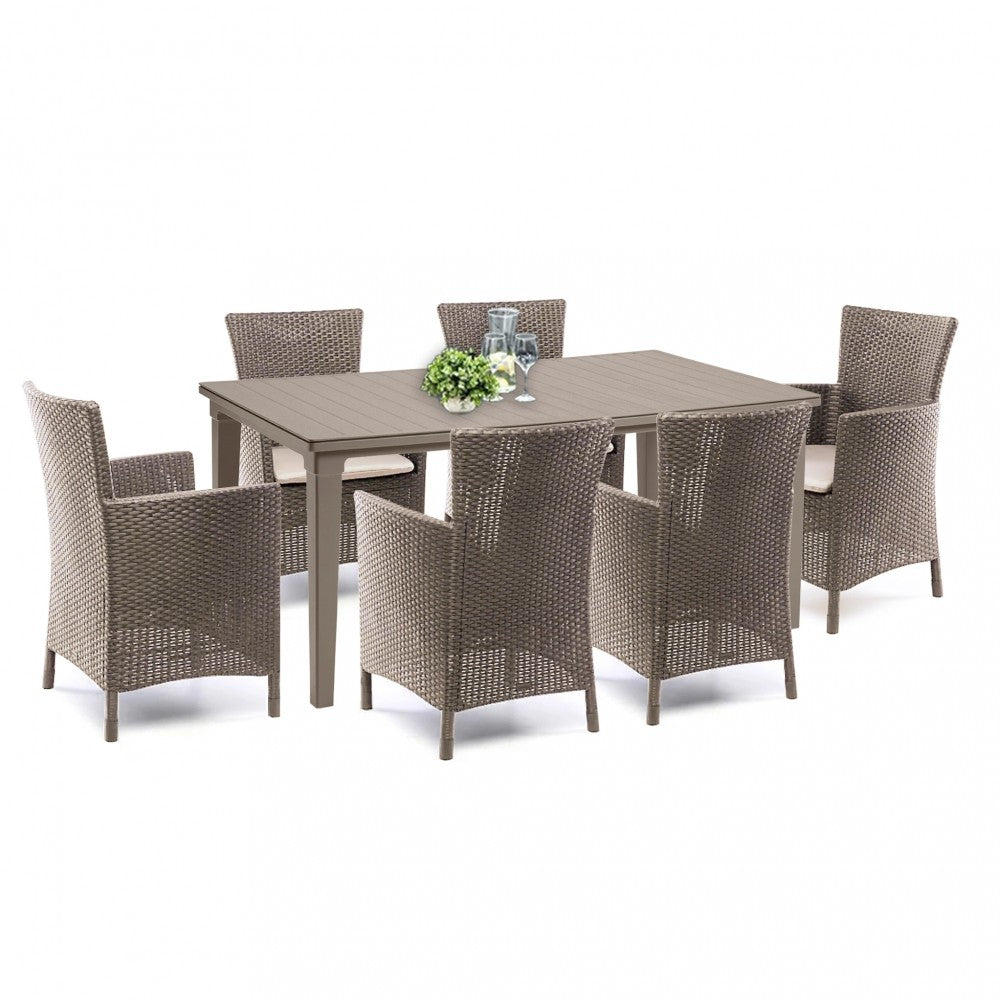 Set mobilier de grădină Futurowa 6+1 cappuccino