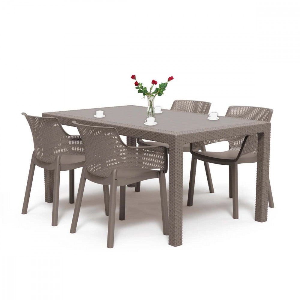 Set mobilier de grădină Evody 4+1 cappuccino