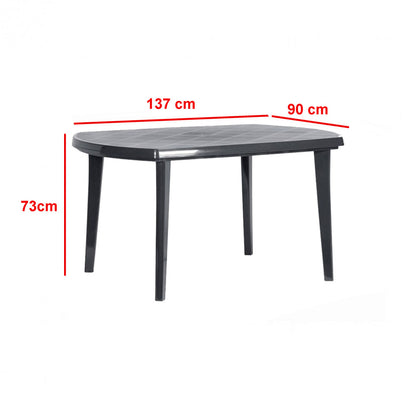 Set de mobilier de grădină Elma 4+1 în culoarea grafit