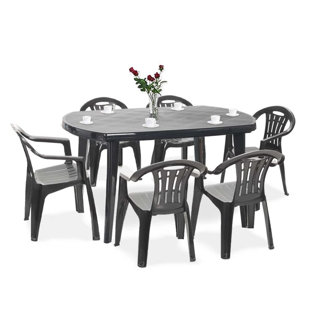 Set de mobilier de grădină Elma 6+1 în culoarea grafit